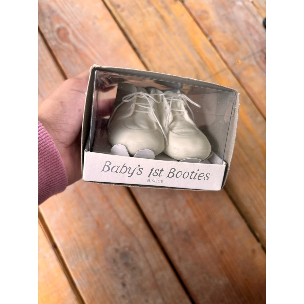 Department 56 Baby's 1st Booties Bisque Boxed Set of 2 Ornament